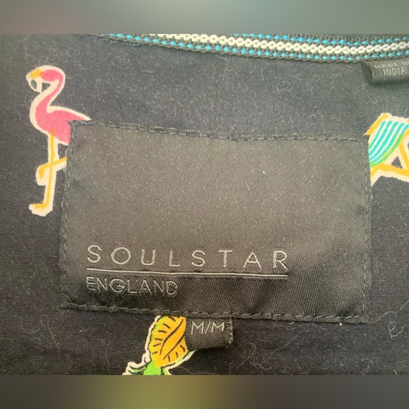 Fun Summer Shirt Flamingos, Beach. Hairs, Flip Flops with Navy background - Picture 4 of 4